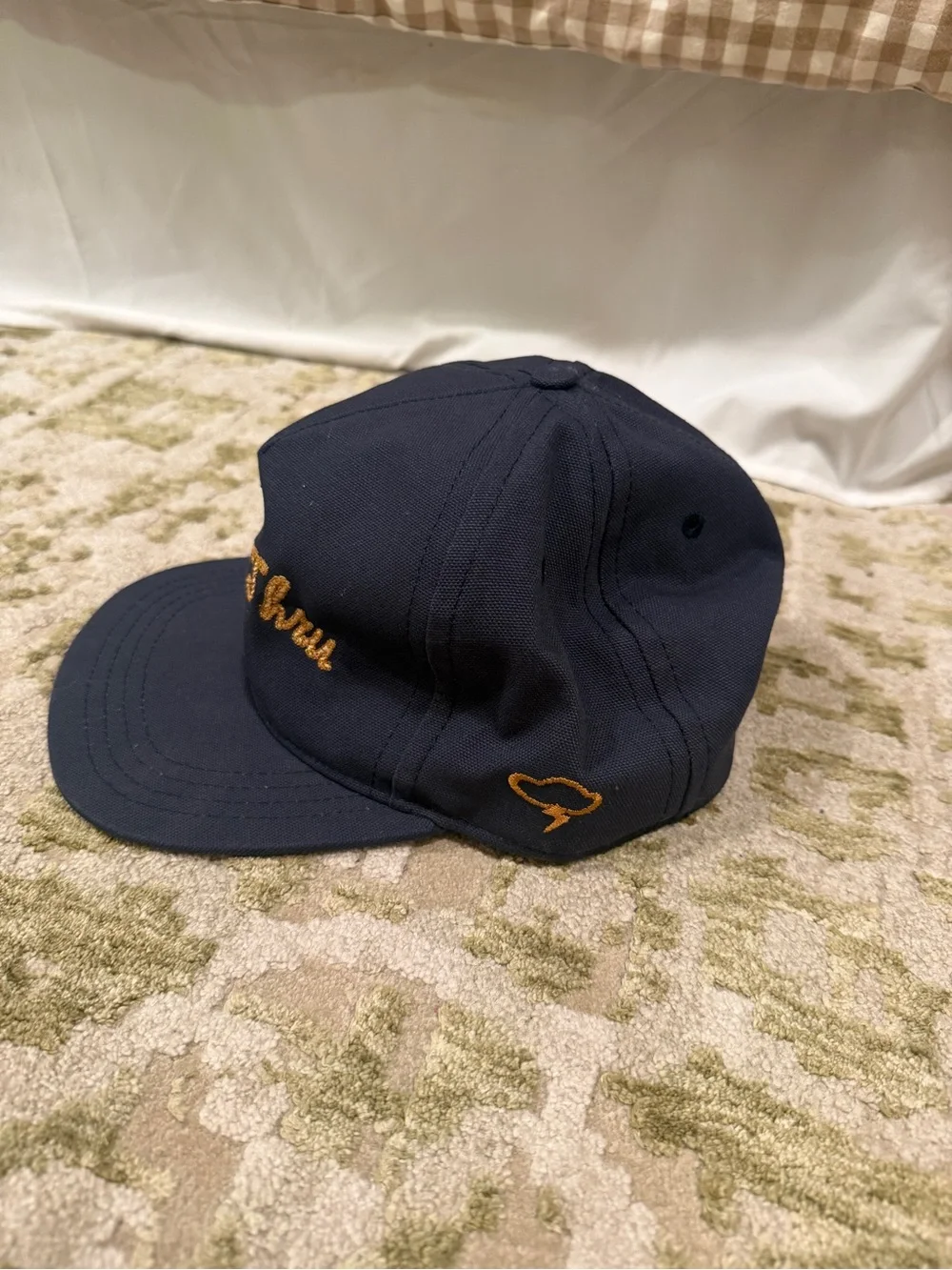 Embroidered Navy & Gold Baseball Cap